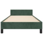 Cadre de lit sans matelas vert foncé 80x200 cm velours – Image 4
