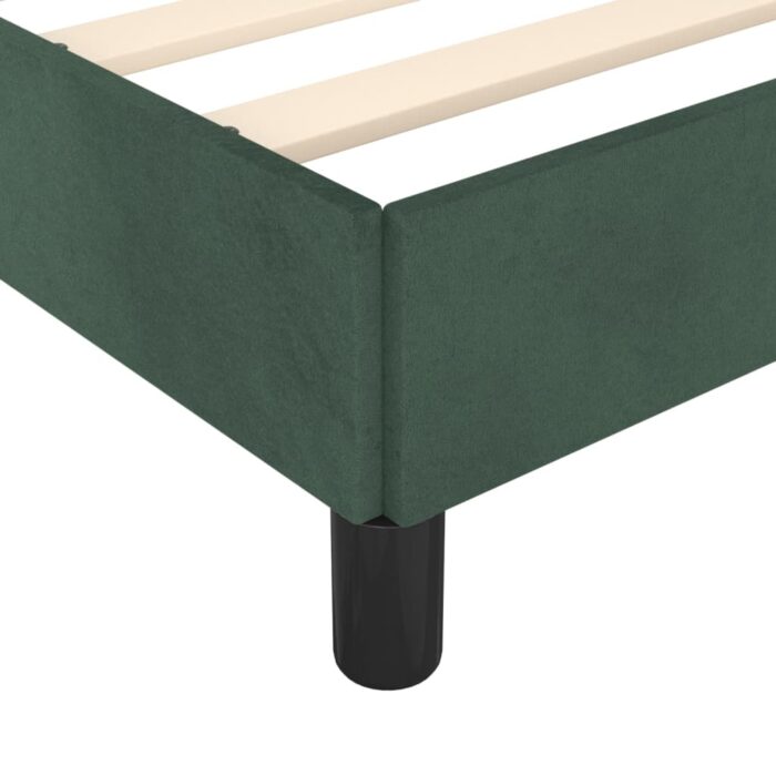 Cadre de lit sans matelas vert foncé 80x200 cm velours – Image 6