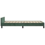 Cadre de lit sans matelas vert foncé 80x200 cm velours – Image 5