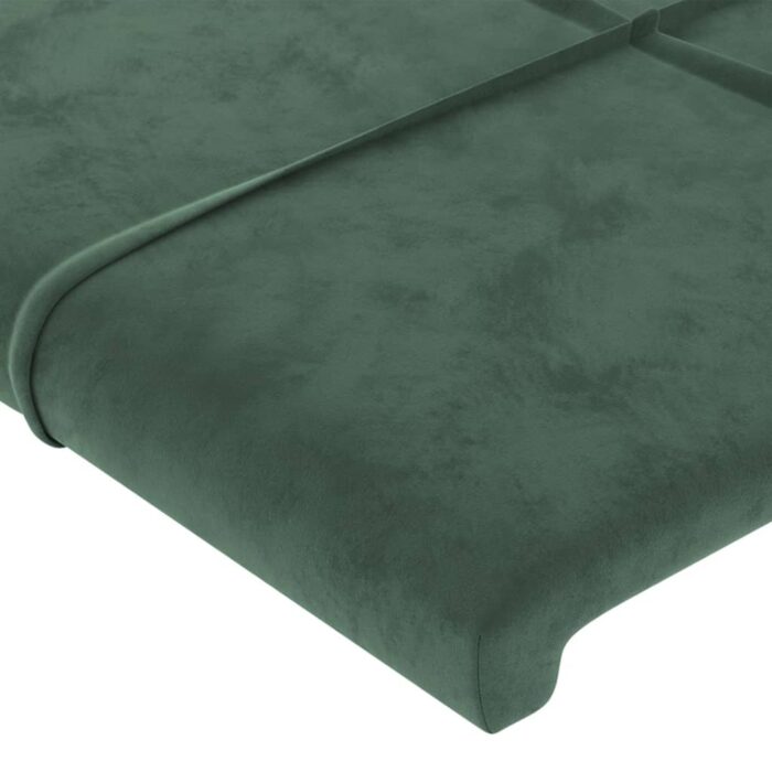 Cadre de lit sans matelas vert foncé 80x200 cm velours – Image 7