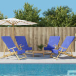 Serviettes de plage 4 pcs bleu royal 60x135 cm tissu 400 GSM