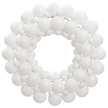 Couronne de Noël blanc 45 cm polystyrène