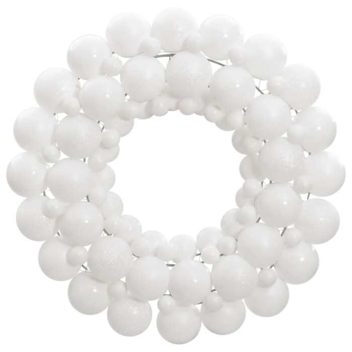 Couronne de Noël blanc 45 cm polystyrène – Image 1
