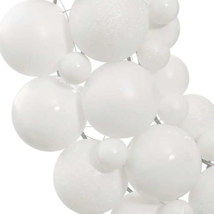 Couronne de Noël blanc 45 cm polystyrène – Image 2