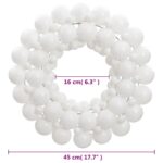Couronne de Noël blanc 45 cm polystyrène – Image 3