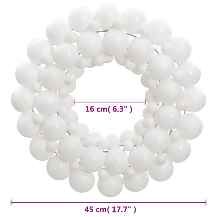 Couronne de Noël blanc 45 cm polystyrène – Image 3