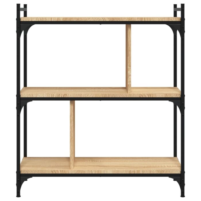 Bibliothèque 3 niveaux chêne sonoma 76x32x88 cm – Image 2