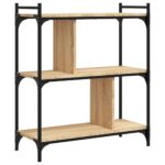Bibliothèque 3 niveaux chêne sonoma 76x32x88 cm – Image 4