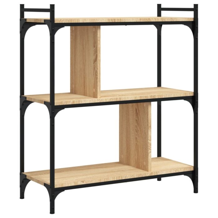 Bibliothèque 3 niveaux chêne sonoma 76x32x88 cm – Image 4