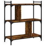 Bibliothèque 3 niveaux chêne fumé 76x32x88 cm bois d'ingénierie – Image 4