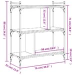 Bibliothèque 3 niveaux sonoma gris 76x32x88cm bois d'ingénierie – Image 7