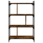 Bibliothèque 4 niveaux chêne fumé 76x32x123cm bois d'ingénierie – Image 2
