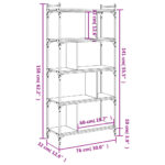 Bibliothèque 5 niveaux noir 76x32x158 cm bois d'ingénierie – Image 7