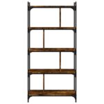 Bibliothèque 5 niveaux chêne fumé 76x32x158cm bois d'ingénierie – Image 2