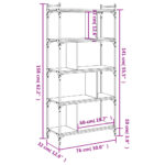 Bibliothèque 5 niveaux chêne fumé 76x32x158cm bois d'ingénierie – Image 7