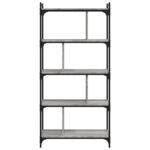 Bibliothèque 5 niveaux sonoma gris 76x32x158 cm – Image 2