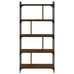 Bibliothèque 5 niveaux chêne brun 76x32x158cm bois d'ingénierie – Image 2