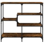 Table console chêne fumé 103x32x95 cm bois d'ingénierie – Image 2