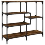 Table console chêne fumé 103x32x95 cm bois d'ingénierie – Image 4