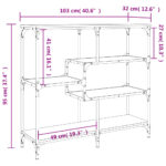 Table console chêne fumé 103x32x95 cm bois d'ingénierie – Image 7