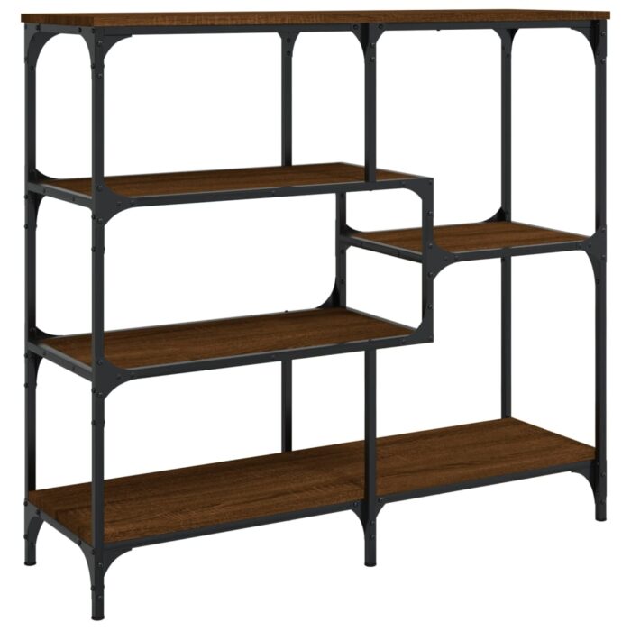 Table console chêne marron 103x32x95 cm bois d'ingénierie – Image 4