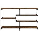 Table console chêne fumé 160x32x95 cm bois d'ingénierie – Image 2