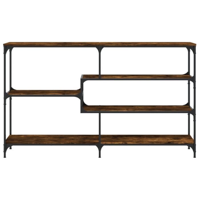 Table console chêne fumé 160x32x95 cm bois d'ingénierie – Image 2