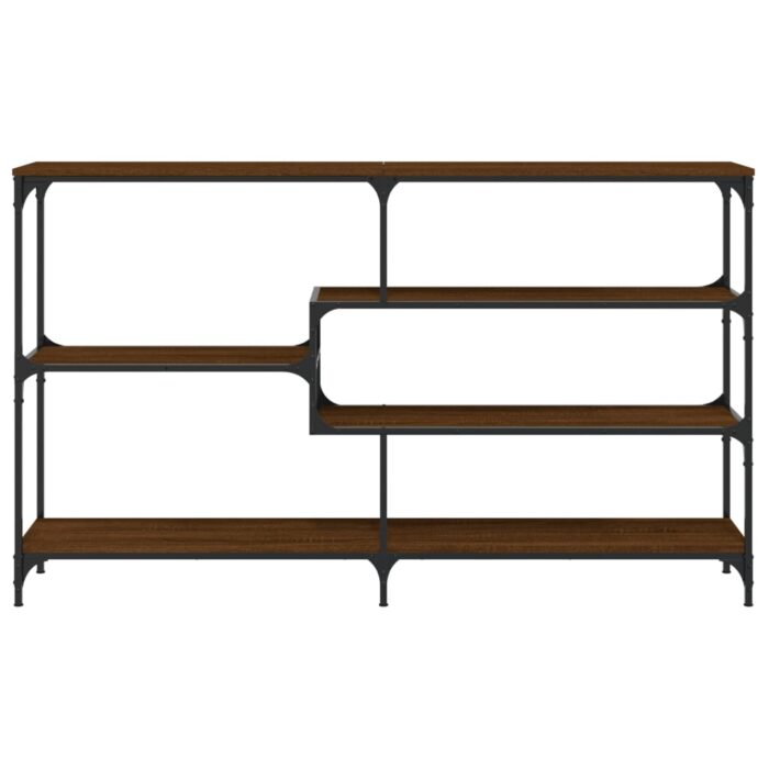 Table console chêne marron 160x32x95 cm bois d'ingénierie – Image 2