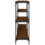 Table console chêne marron 160x32x95 cm bois d'ingénierie – Image 3