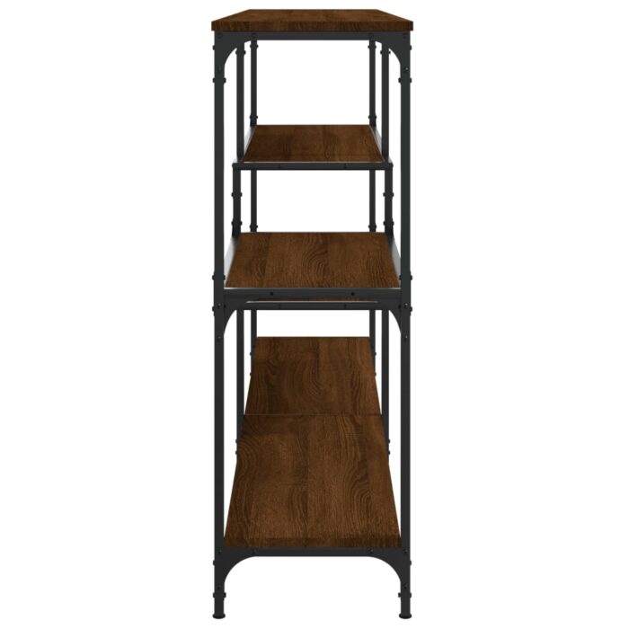 Table console chêne marron 160x32x95 cm bois d'ingénierie – Image 3