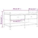 Table basse chêne sonoma 99x50x50 cm bois d'ingénierie – Image 9