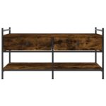 Table basse chêne fumé 99x50x50 cm bois d'ingénierie – Image 4