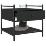 Table basse noir 50x50x50 cm bois d'ingénierie – Image 2
