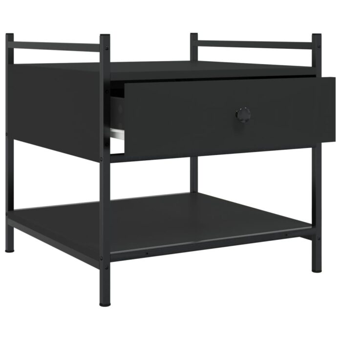Table basse noir 50x50x50 cm bois d'ingénierie – Image 3