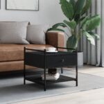 Table basse noir 50x50x50 cm bois d'ingénierie