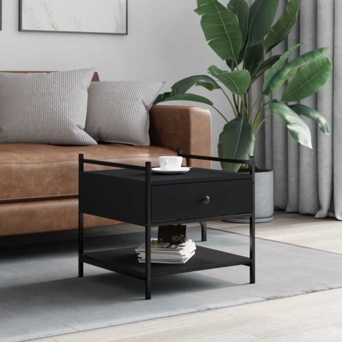 Table basse noir 50x50x50 cm bois d'ingénierie – Image 1