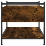 Table basse chêne fumé 50x50x50 cm bois d'ingénierie – Image 5