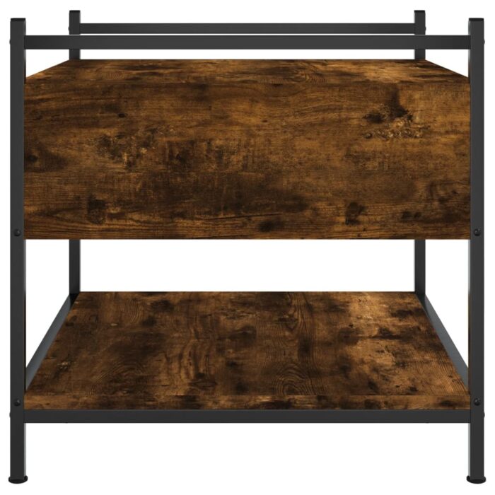 Table basse chêne fumé 50x50x50 cm bois d'ingénierie – Image 5