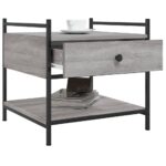 Table basse sonoma gris 50x50x50 cm bois d'ingénierie – Image 2