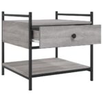 Table basse sonoma gris 50x50x50 cm bois d'ingénierie – Image 3