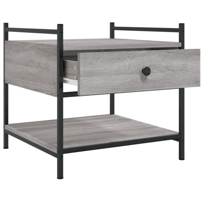 Table basse sonoma gris 50x50x50 cm bois d'ingénierie – Image 3