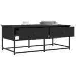 Table basse noir 100x51x40 cm bois d'ingénierie – Image 2