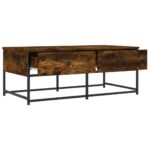 Table basse chêne fumé 100x51x40 cm bois d'ingénierie – Image 3