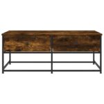 Table basse chêne fumé 100x51x40 cm bois d'ingénierie – Image 4