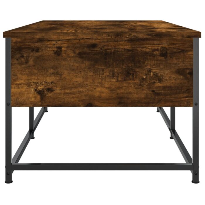 Table basse chêne fumé 100x51x40 cm bois d'ingénierie – Image 5