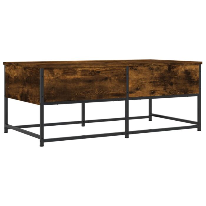 Table basse chêne fumé 100x51x40 cm bois d'ingénierie – Image 6