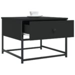 Table basse noir 51x51x40 cm bois d'ingénierie – Image 2