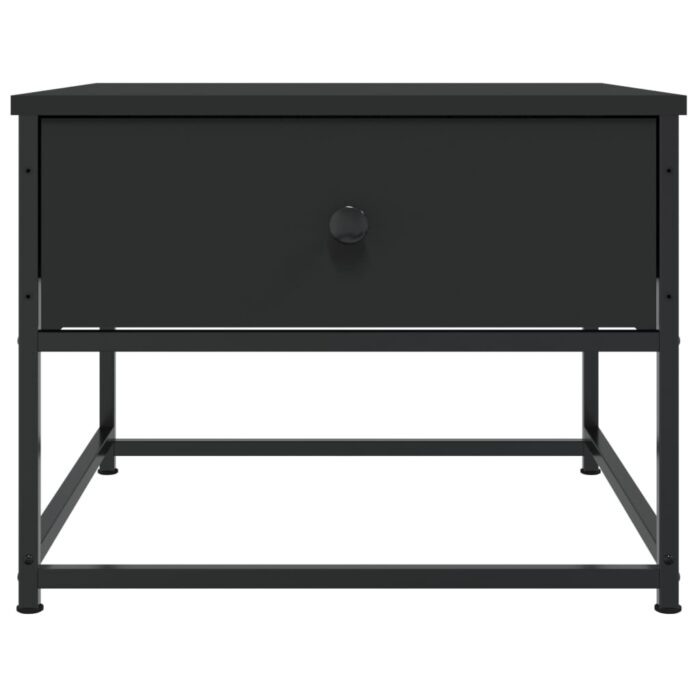 Table basse noir 51x51x40 cm bois d'ingénierie – Image 4