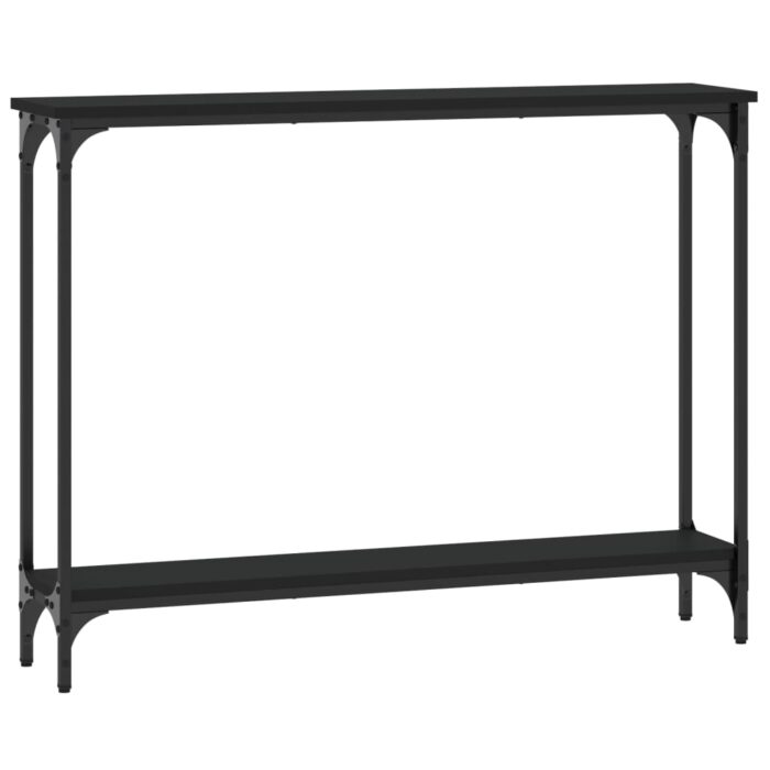 Table console noir 100x22,5x75 cm bois d'ingénierie – Image 4