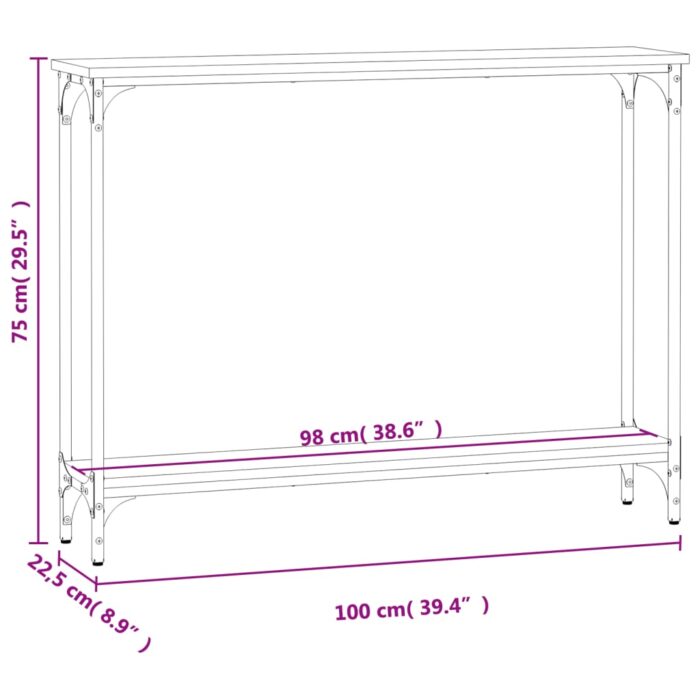 Table console sonoma gris 100x22,5x75 cm bois d'ingénierie – Image 7